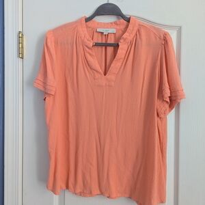 LOFT Peach Short Sleeve Blouse